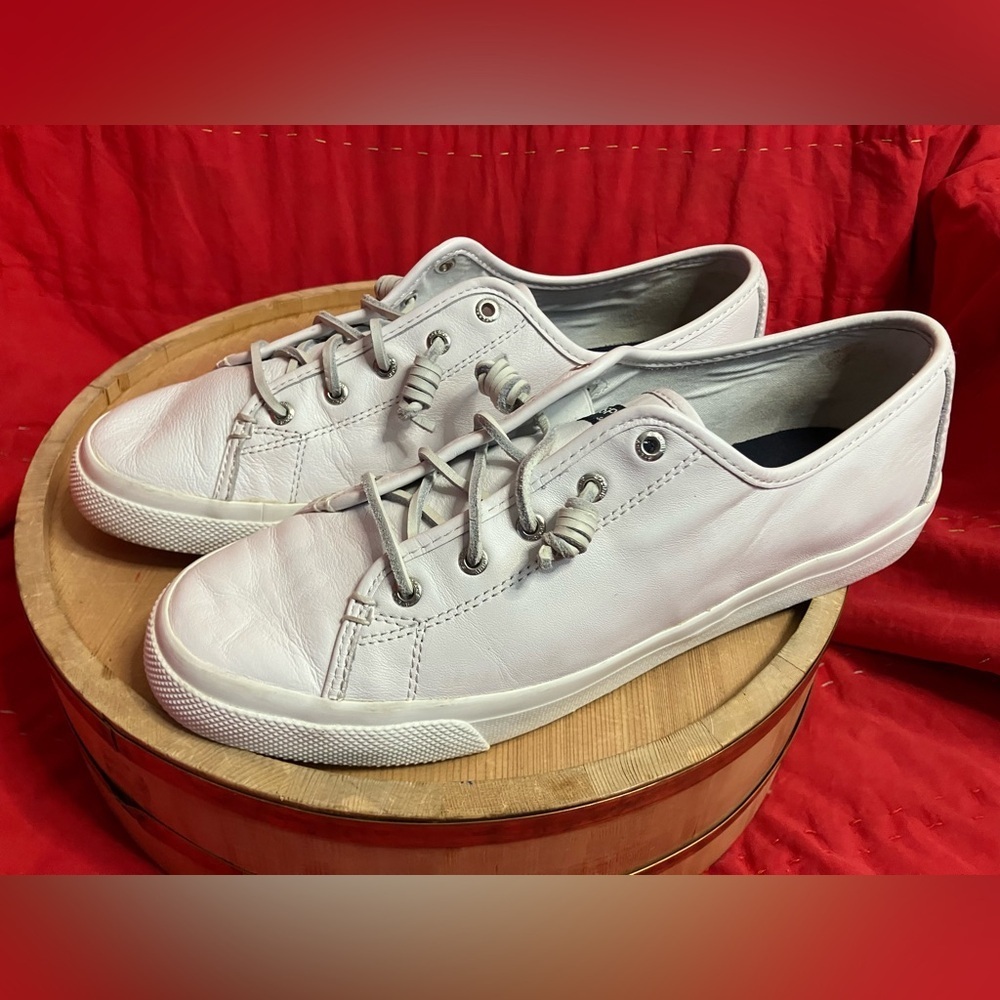 Sperry Top Sider Seacoast Ivory Low Top Sneakers Boat Shoes Size 12